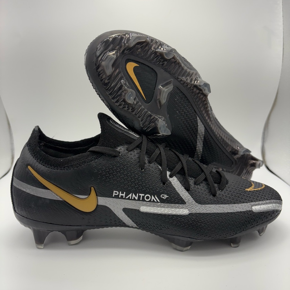 Nike Phantom GT2 Elite FG Black Metallic Gold CZ9890-007 Mens Size 6.5 / 8 Wmns